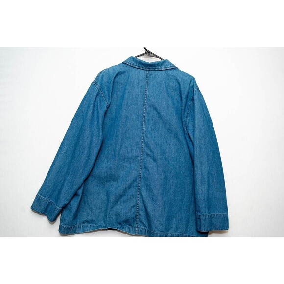 Classic Elements womens denim floral embroidered 20-22W Cotton button down shirt - Picture 5 of 7